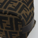 FENDI Zucca Canvas Pouch Brown Gold Tone Auth 195480-14