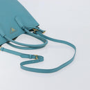 PRADA Tote Bag Saffiano leather 2way Light Blue Gold Auth 195486A-10