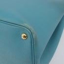 PRADA Tote Bag Saffiano leather 2way Light Blue Gold Auth 195486A-13