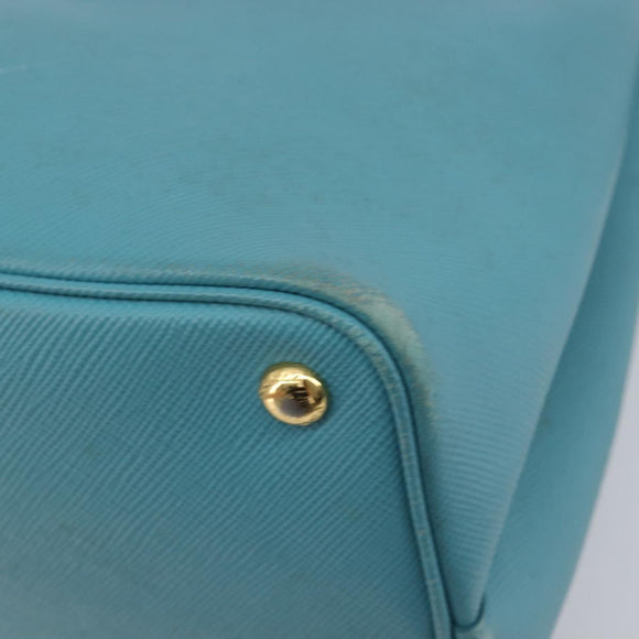 PRADA Tote Bag Saffiano leather 2way Light Blue Gold Auth 195486A
