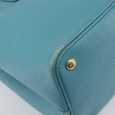 PRADA Tote Bag Saffiano leather 2way Light Blue Gold Auth 195486A-16