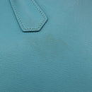 PRADA Tote Bag Saffiano leather 2way Light Blue Gold Auth 195486A-17