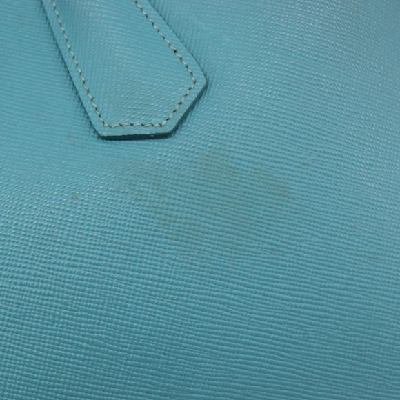 PRADA Tote Bag Saffiano leather 2way Light Blue Gold Auth 195486A