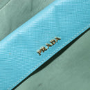 PRADA Tote Bag Saffiano leather 2way Light Blue Gold Auth 195486A-20