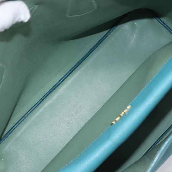 PRADA Tote Bag Saffiano leather 2way Light Blue Gold Auth 195486A
