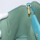 PRADA Tote Bag Saffiano leather 2way Light Blue Gold Auth 195486A-22