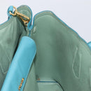 PRADA Tote Bag Saffiano leather 2way Light Blue Gold Auth 195486A-23