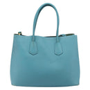 PRADA Tote Bag Saffiano leather 2way Light Blue Gold Auth 195486A-3