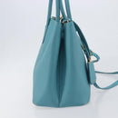 PRADA Tote Bag Saffiano leather 2way Light Blue Gold Auth 195486A-5