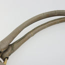 PRADA Hand Bag Leather Beige Gold Tone Auth 195487-10