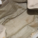 PRADA Hand Bag Leather Beige Gold Tone Auth 195487-18