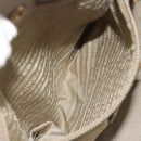 PRADA Hand Bag Leather Beige Gold Tone Auth 195487-22