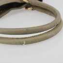 PRADA Hand Bag Leather Beige Gold Tone Auth 195487-8