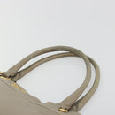 PRADA Hand Bag Leather Beige Gold Tone Auth 195487-9