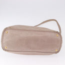 PRADA Hand Bag Leather 2way Beige Gold Tone Auth 195488-13