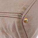 PRADA Hand Bag Leather 2way Beige Gold Tone Auth 195488-14
