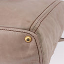 PRADA Hand Bag Leather 2way Beige Gold Tone Auth 195488-17