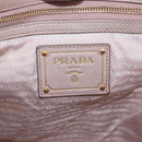 PRADA Hand Bag Leather 2way Beige Gold Tone Auth 195488-20