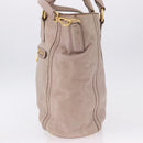 PRADA Hand Bag Leather 2way Beige Gold Tone Auth 195488-5