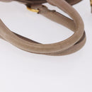 PRADA Hand Bag Leather 2way Beige Gold Tone Auth 195488-9