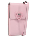 Salvatore Ferragamo Gancini Shoulder Bag Leather Pink Silver Auth 195490A-1