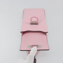 Salvatore Ferragamo Gancini Shoulder Bag Leather Pink Silver Auth 195490A-18
