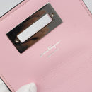 Salvatore Ferragamo Gancini Shoulder Bag Leather Pink Silver Auth 195490A-10