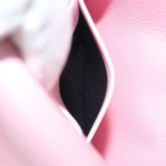 Salvatore Ferragamo Gancini Shoulder Bag Leather Pink Silver Auth 195490A