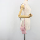 Salvatore Ferragamo Gancini Shoulder Bag Leather Pink Silver Auth 195490A-23