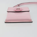 Salvatore Ferragamo Gancini Shoulder Bag Leather Pink Silver Auth 195490A-5