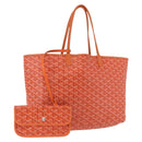 GOYARD Herringbone Saint Louis PM Tote Bag PVC Leather Orange Auth 195491-1