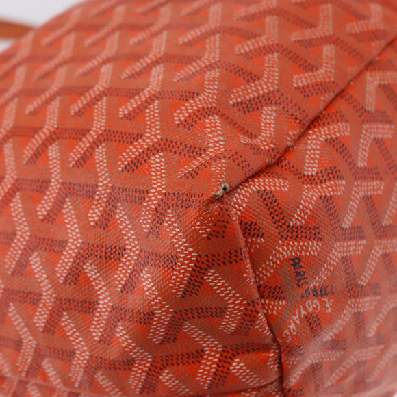 GOYARD Herringbone Saint Louis PM Tote Bag PVC Leather Orange Auth 195491