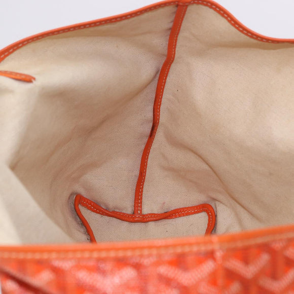 GOYARD Herringbone Saint Louis PM Tote Bag PVC Leather Orange Auth 195491