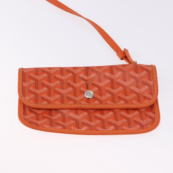 GOYARD Herringbone Saint Louis PM Tote Bag PVC Leather Orange Auth 195491