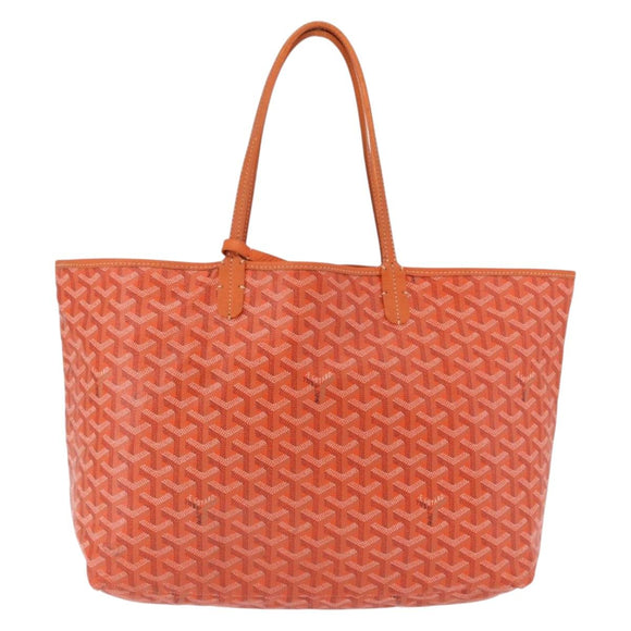 GOYARD Herringbone Saint Louis PM Tote Bag PVC Leather Orange Auth 195491