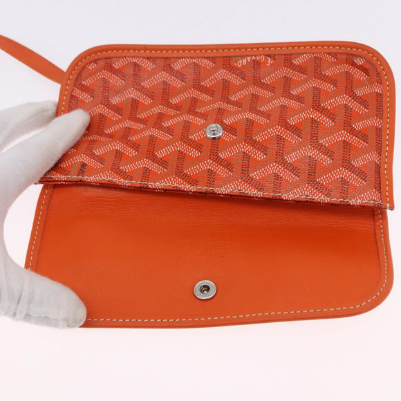 GOYARD Herringbone Saint Louis PM Tote Bag PVC Leather Orange Auth 195491