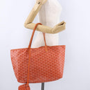 GOYARD Herringbone Saint Louis PM Tote Bag PVC Leather Orange Auth 195491-23