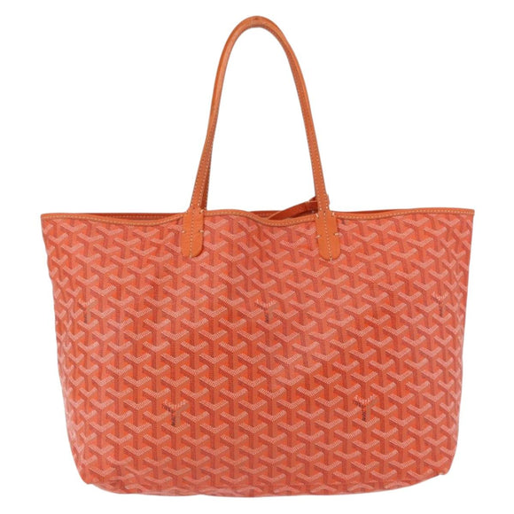 GOYARD Herringbone Saint Louis PM Tote Bag PVC Leather Orange Auth 195491