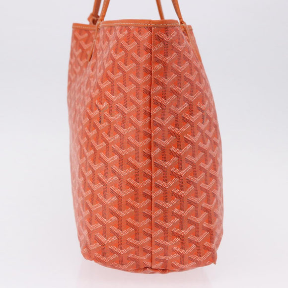 GOYARD Herringbone Saint Louis PM Tote Bag PVC Leather Orange Auth 195491