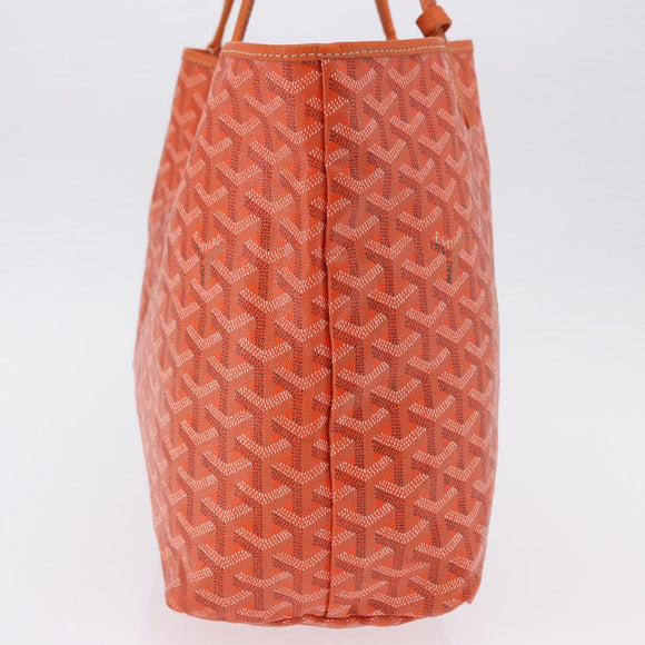 GOYARD Herringbone Saint Louis PM Tote Bag PVC Leather Orange Auth 195491