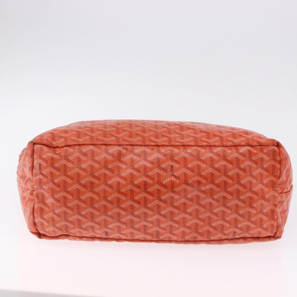 GOYARD Herringbone Saint Louis PM Tote Bag PVC Leather Orange Auth 195491