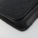 CHANEL Matelasse Chain Shoulder Bag Lamb Skin Black Gold Tone CC Auth 195492-11