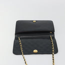 CHANEL Matelasse Chain Shoulder Bag Lamb Skin Black Gold Tone CC Auth 195492-15