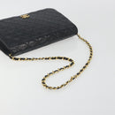 CHANEL Matelasse Chain Shoulder Bag Lamb Skin Black Gold Tone CC Auth 195492-7
