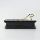 CHANEL Matelasse Chain Shoulder Bag Lamb Skin Black Gold Tone CC Auth 195492-9