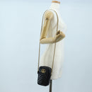 GUCCI GG Marmont Chain Shoulder Bag Leather Black Gold Tone 598597 Auth 195493V-22