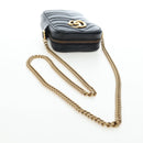 GUCCI GG Marmont Chain Shoulder Bag Leather Black Gold Tone 598597 Auth 195493V-7