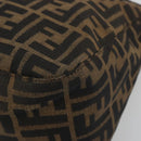 FENDI Zucca Canvas Mamma Baguette Shoulder Bag Brown Silver Auth 195494V-14