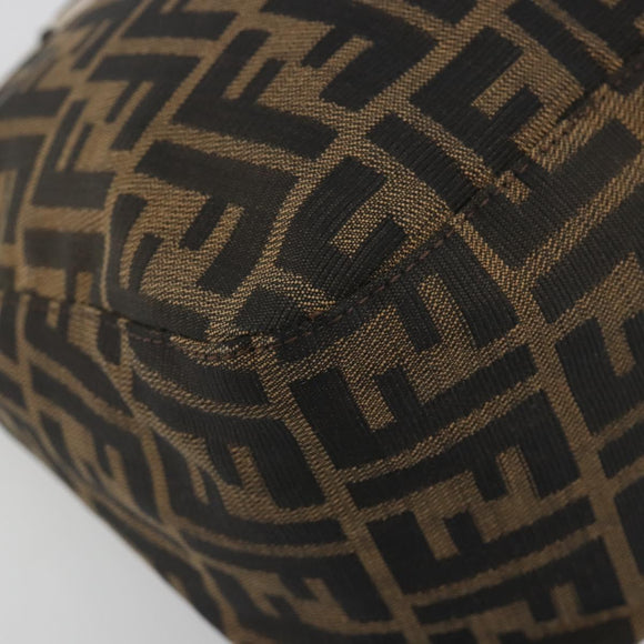 FENDI Zucca Canvas Mamma Baguette Shoulder Bag Brown Silver Auth 195494V
