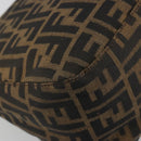 FENDI Zucca Canvas Mamma Baguette Shoulder Bag Brown Silver Auth 195494V-17